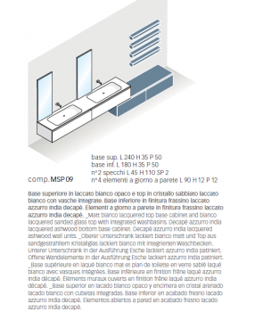 Idea Badmöbelset My Seventy Plus MSP09 exklusives und elegantes Badezimmer-Waschtisch-Set