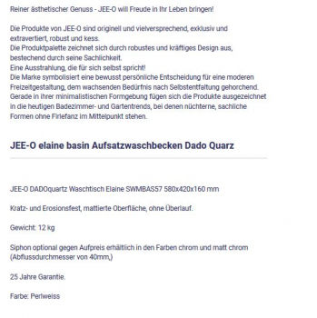 Jee-O Aufsatzwaschbecken elaine basin