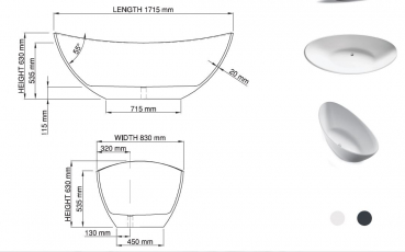 Jee-O rio bath Badewanne freistehend DADOquartz mit integriertem Überlauf