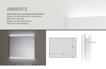Koh-I-Noor Spiegel mit LED-Beleuchtung Luce Ambiente italienisches Design für Bad und Wohnraum