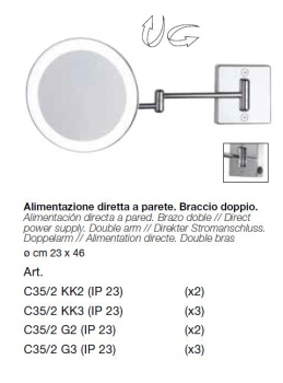 Koh-I-Noor Vergrößerungsspiegel Discolo LED 2 Kosmetikspiegel mit LED-Beleuchtung, italienisches Design für Ihr Bad