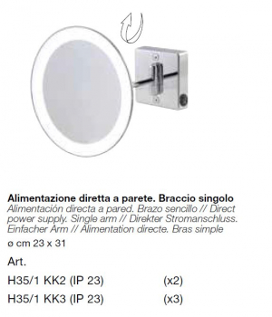 Koh-I-Noor Vergrößerungsspiegel Discolo LED 3 Kosmetikspiegel mit LED-Beleuchtung, italienisches Design für Ihr Bad