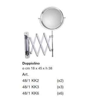 Koh-I-Noor doppelseitiger Vergrößerungsspiegel Doppiolo 5 Kosmetikspiegel Rasierspiegel Schminkspiegel, italienisches Design für Ihr Bad