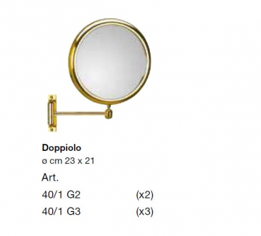 Koh-I-Noor doppelseitiger Vergrößerungsspiegel Doppiolo 7 Gold, Kosmetikspiegel Rasierspiegel Schminkspiegel, italienisches Design für Ihr Bad