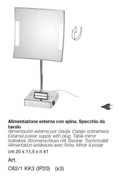 Koh-I-Noor Vergrößerungsspiegel Quadrolo LED 6 Kosmetikspiegel mit LED-Beleuchtung, italienisches Design für Ihr Bad