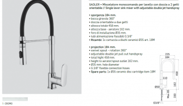 Mamoli Küchenarmatur Kitchen Sadler 7607 Wasserhahn Chrom