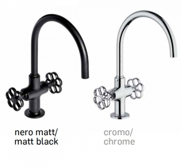 Mamoli Waschbecken-Armatur Hipster 4238 Wasserhahn Chrom / Schwarz