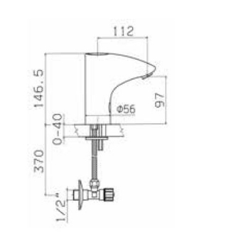 Elektrischer Wasserhahn, Armatur 12 V dc mit Infrarot-Elektronik kalt und warm von Mamoli