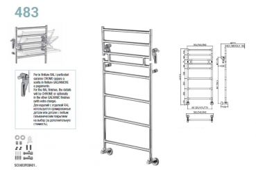 Margaroli Sereno 483 Chrom Designheizkörper Handtuchheizkörper