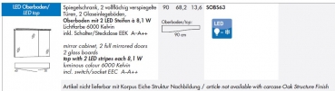 Marlin Bad 3160 Motion Spiegelschrank mit LED-Oberboden 6000K, modernes Design für Ihr Badezimmer