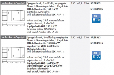 Marlin Bad 3160 Motion Spiegelschrank mit Aufbauleuchte 6100-6500K, modernes Design für Ihr Badezimmer