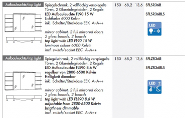 Marlin Bad 3160 Motion Spiegelschrank mit Aufbauleuchte 6100-6500K, modernes Design für Ihr Badezimmer