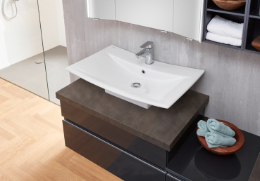 Marlin Bad 3390 Badmöbelset mit Aufsatzwaschbecken, stilvolles Design für Ihr Badezimmer
