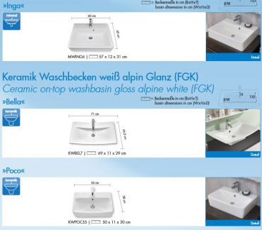 Marlin Bad 3390 Badmöbelset mit Aufsatzwaschbecken, stilvolles Design für Ihr Badezimmer