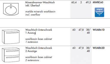 Marlin Cosmo 3090 Badmöbel-Set 60 cm