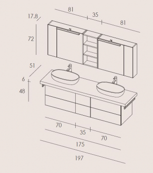 Mastella Byte 01 Badmöbelset modernes Design aus Italien