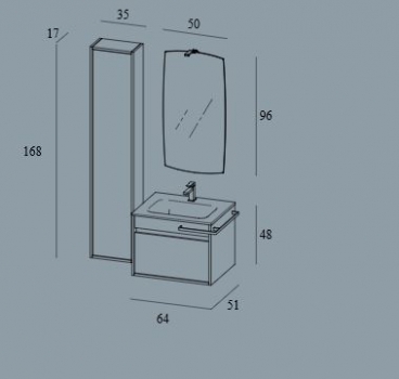 Mastella Duetto Badmöbelset 04 modernes Design aus Italien