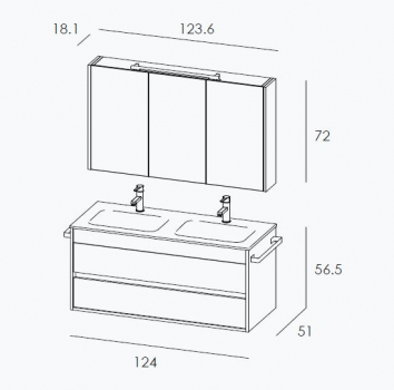 Mastella Duetto Badmöbelset 14 modernes Design aus Italien