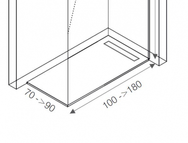 Mastella Koral Duschboard weiß, Breite 90 cm für Walk In Duschwand - modernes Design aus Italien