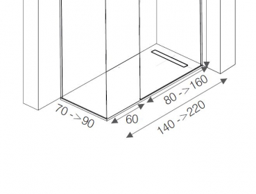 Mastella Koral Duschboard weiß, Breite 80 cm für Walk In Duschwand - modernes Design aus Italien