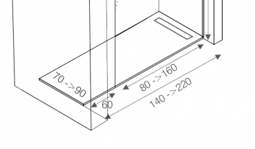 Mastella Koral Duschboard weiß, Breite 90 cm für Walk In Duschwand - modernes Design aus Italien