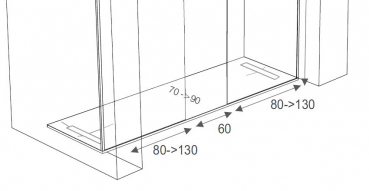 Mastella Koral Duschboard weiß, Breite 90 cm für Walk In Duschwand - modernes Design aus Italien