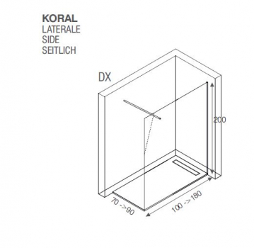 Mastella Koral Walk In Duschwand Duschabtrennung Duschkabine - modernes Design aus Italien