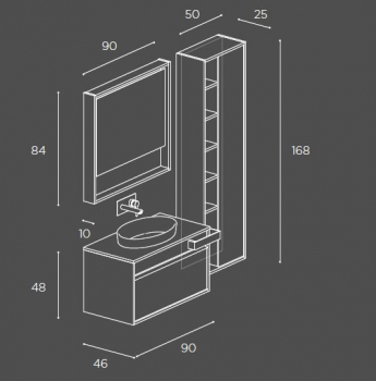 Mastella Smart46 Badmöbelset 06 kleines Format mit mehr Platz