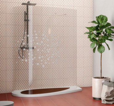 Mastella Soffio Walk-In-Dusche gebogen Spritzschutzwand Duschwand  - modernes Design aus Italien