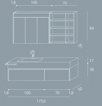 Exklusives Badmöbel-Set Kami 14 von Mastella