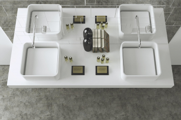 Moma Design Aufsatzwaschbecken Jump 45 x 45 cm Waschschale Weiß matt White Stonage