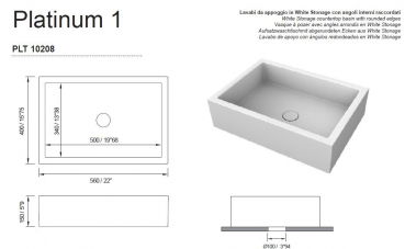 Moma Design Aufsatzwaschbecken Platinum 1 Waschschale Weiß matt White Stonage