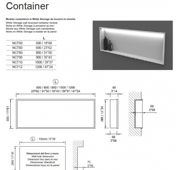 Moma Design Container Wandablage Nische Wandeinbau White Stonage