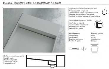 Moma Design Cubic XS 1 Badmöbelset Waschbecken mit Abflussrinne und Schublade