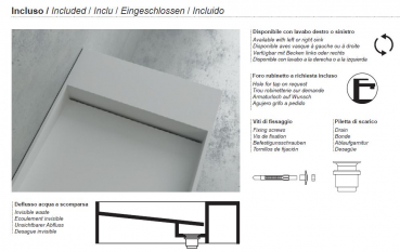 Moma Design Cubic XS 3 Badmöbel Waschbecken mit Abflussrinne und 2 Schubladen