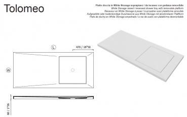 Moma Design Duschboard Tolomeo Duschwanne Wunschmaß Sonderanfertigung White Stonage Weiß matt