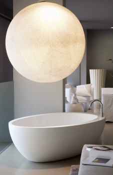 Moma Design Elitechnic Badewanne freistehend aus White Stonage mit Optionen