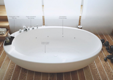 Moma Design Elitechnic Badewanne freistehend aus White Stonage mit Optionen