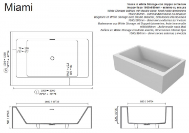 Moma Design Miami große Badewanne in Wunschgröße aus White Stonage Weiß matt