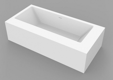 Moma Design Platinum Badewanne in Wunschgröße aus White Stonage Weiß matt