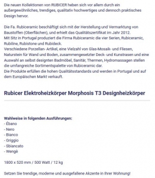 Morphosis T3 Elektroheizkörper Designheizkörper von Rubicer