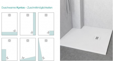 PUK Mineralgusswanne Duschwanne Kyntos F Duschtasse Rechteck