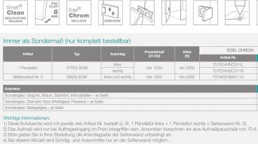 PUK Nieste Eckdusche Nr. 5 Duschkabine mit 2 Pendeltüren und 1 Seitenwand