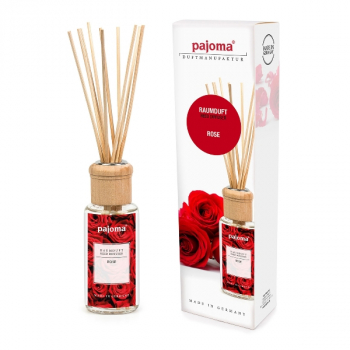 Raumduft Diffuser Rose 4 x 100 ml mit 10 Rattanstäbchen exklusiver Duft