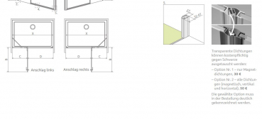 Radaway Arta 6 DWJ II Duschtür für Nische Pendeltür an Festteil