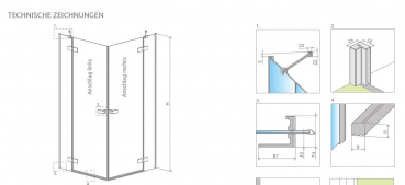 Radaway Arta 6 KDD II Eckdusche Eckeinstieg mit 2 Pendeltüren an Fixteil