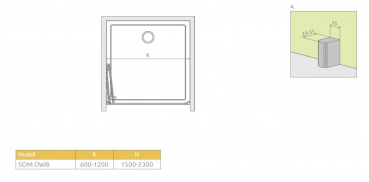 Radaway Arta 8 DWB Falttür für Nische Drehfalttür PUK Nieste