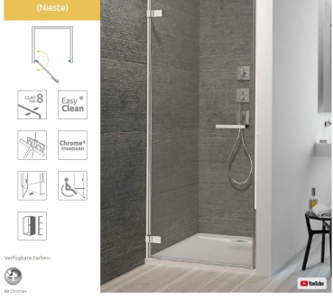 Radaway Arta 8 DWJI/QL Drehtür PUK Nieste Schwenktür