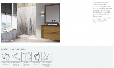 Radaway Arta 8 DWS QL Pendeltür an Fixteil PUK Nieste