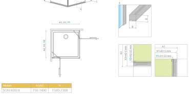 Radaway Arta 8 Eck-Duschkabine mit 2 Drehtüren an Fixteil PUK Nieste